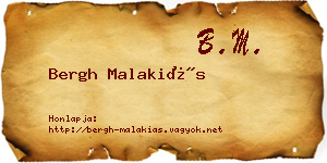 Bergh Malakiás névjegykártya